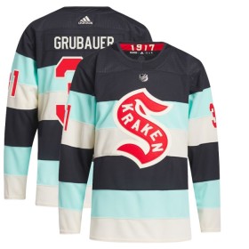 Miehille NHL Seattle Kraken Pelipaita Philipp Grubauer Adidas 2023-24 Winter Classic Sininen Authentic